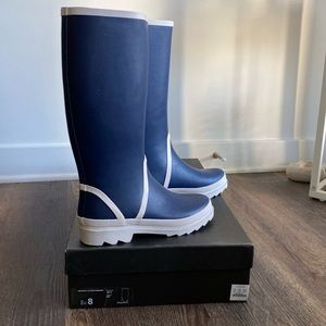 J Crew High Shaft Lug Sole Rain Boots.